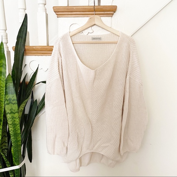 Urban Outfitters Sweaters - urban outfitters white oversized sweater knit sz S